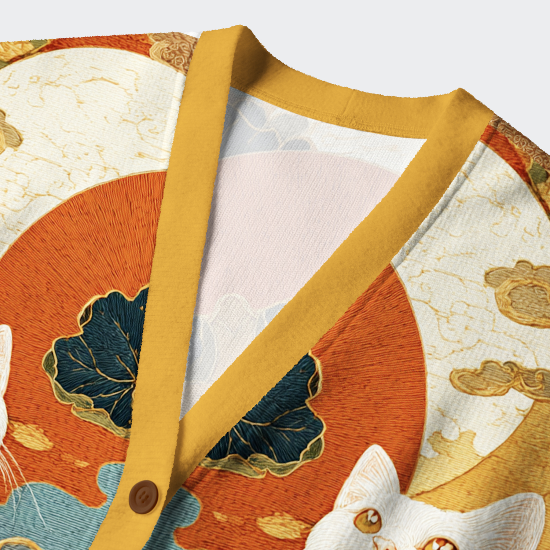 Tokyo-Tiger White Guardians Of The Vermilion Sun Ugly Cardigan Sweater