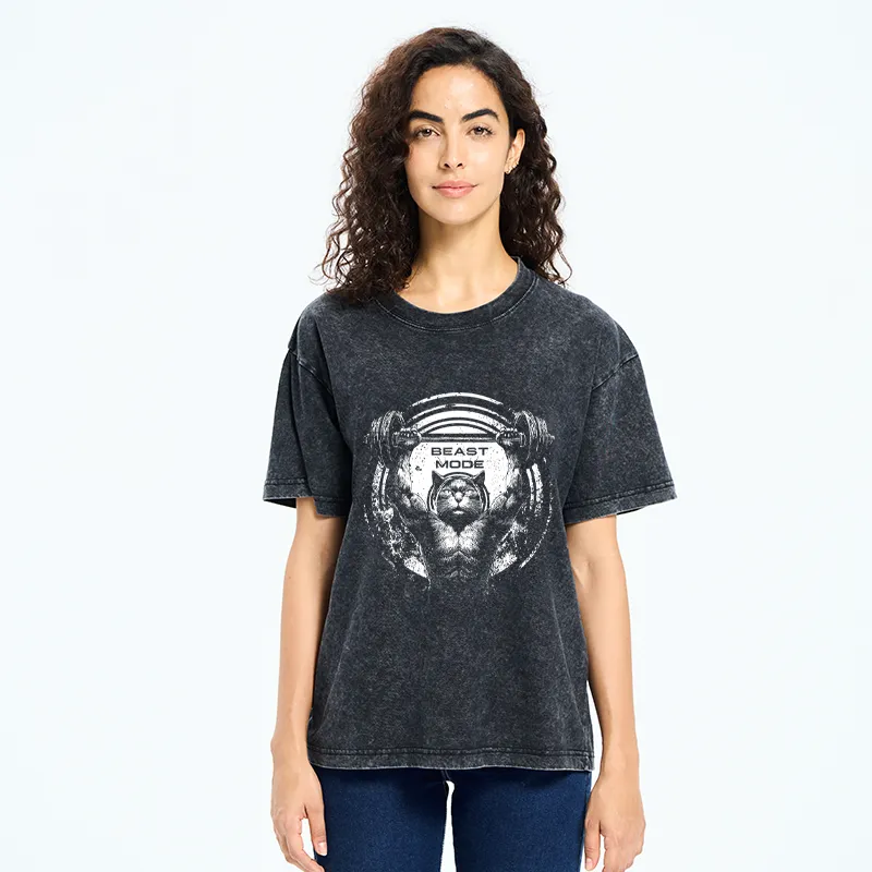 Tokyo-Tiger Beast Mode Work Out Washed T-Shirt