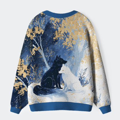 Tokyo-Tiger Wolf's Embrace Ugly Cardigan Sweater