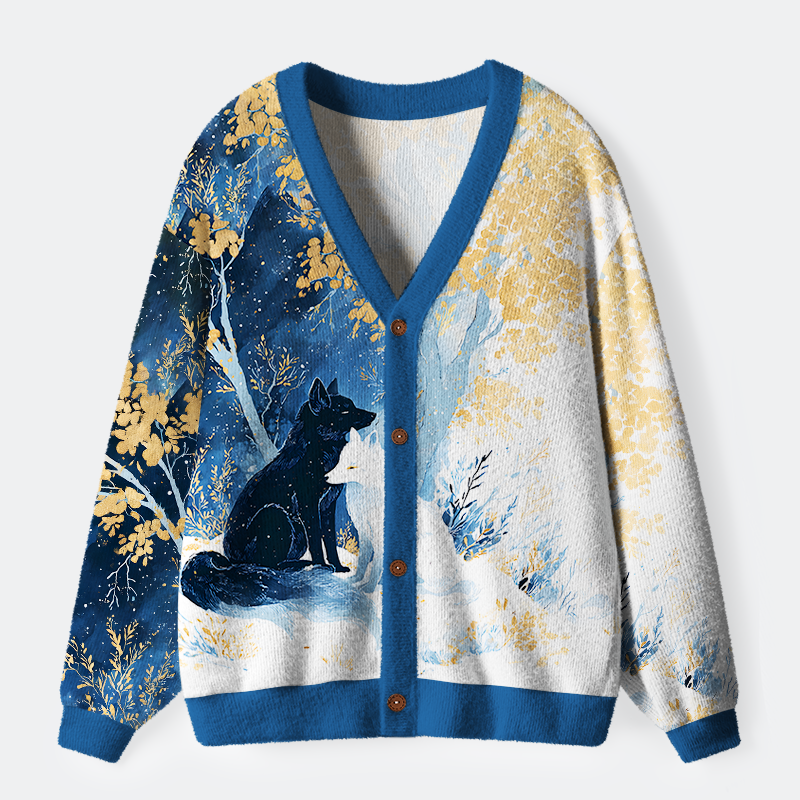 Tokyo-Tiger Wolf's Embrace Ugly Cardigan Sweater