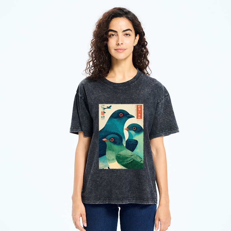 Tokyo-Tiger Petrels Of The Painted Sea Washed T-Shirt