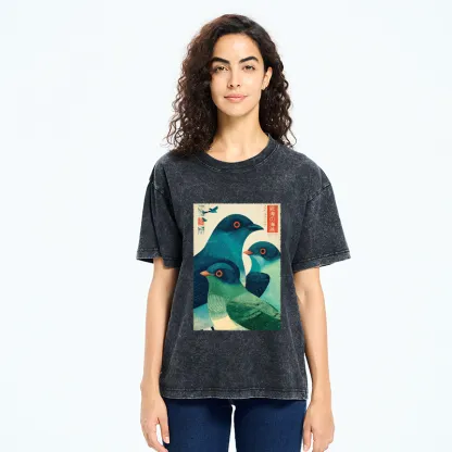 Tokyo-Tiger Petrels Of The Painted Sea Washed T-Shirt