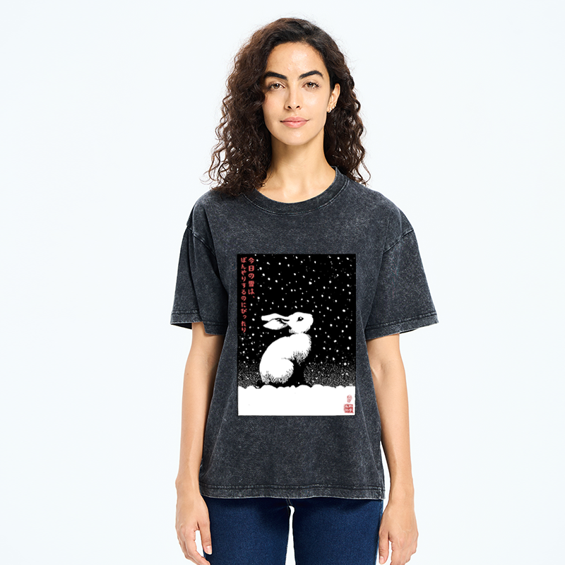 Tokyo-Tiger A Snowy Day to Daydream Washed T-Shirt