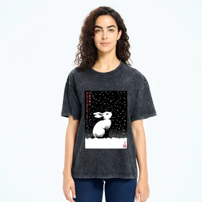 Tokyo-Tiger A Snowy Day to Daydream Washed T-Shirt