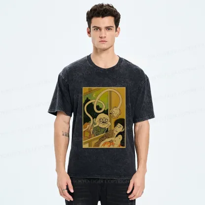 Tokyo-Tiger Scary Japanese Monster Washed T-Shirt