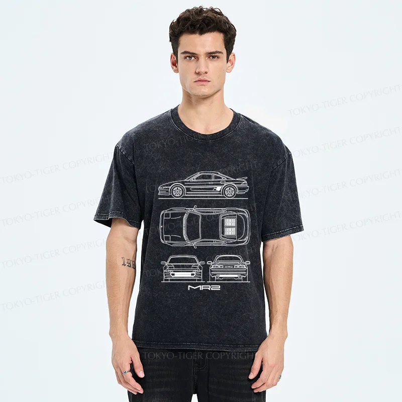 Tokyo-Tiger Japanese Classic Cars Washed T-Shirt