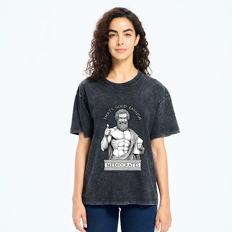 Tokyo-Tiger Humorous Ancient Philosopher Washed T-Shirt