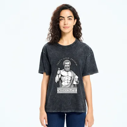 Tokyo-Tiger Humorous Ancient Philosopher Washed T-Shirt