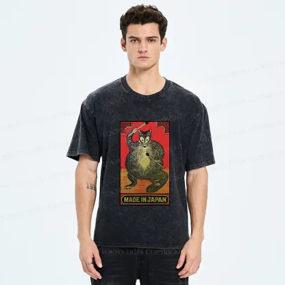 Tokyo-Tiger Retro Fat Fox Washed T-Shirt