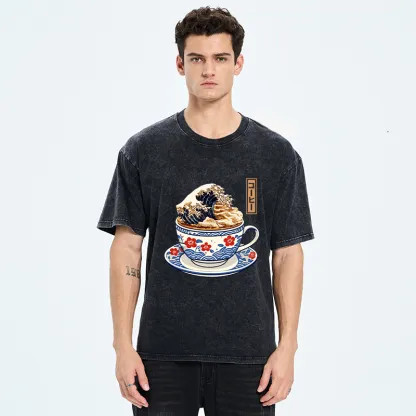 Tokyo-Tiger Coffee Wave Foam Washed T-Shirt