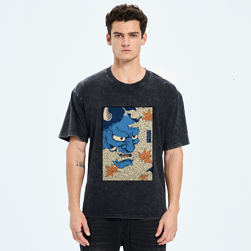 Tokyo-Tiger Japanese Demons Washed T-Shirt