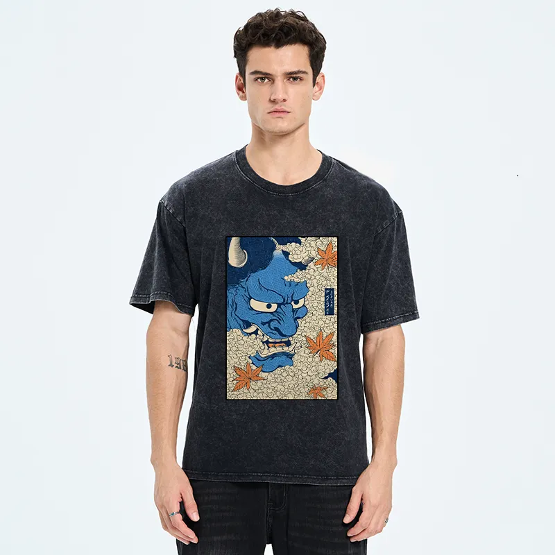 Tokyo-Tiger Japanese Demons Washed T-Shirt