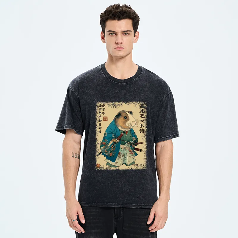 Tokyo-Tiger Peacekeeper Guinea Samurai Washed T-Shirt