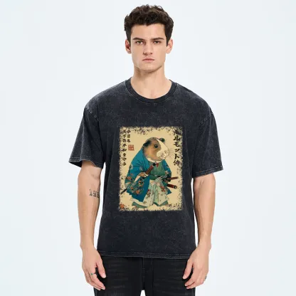 Tokyo-Tiger Peacekeeper Guinea Samurai Washed T-Shirt