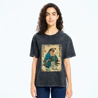 Tokyo-Tiger Peacekeeper Guinea Samurai Washed T-Shirt