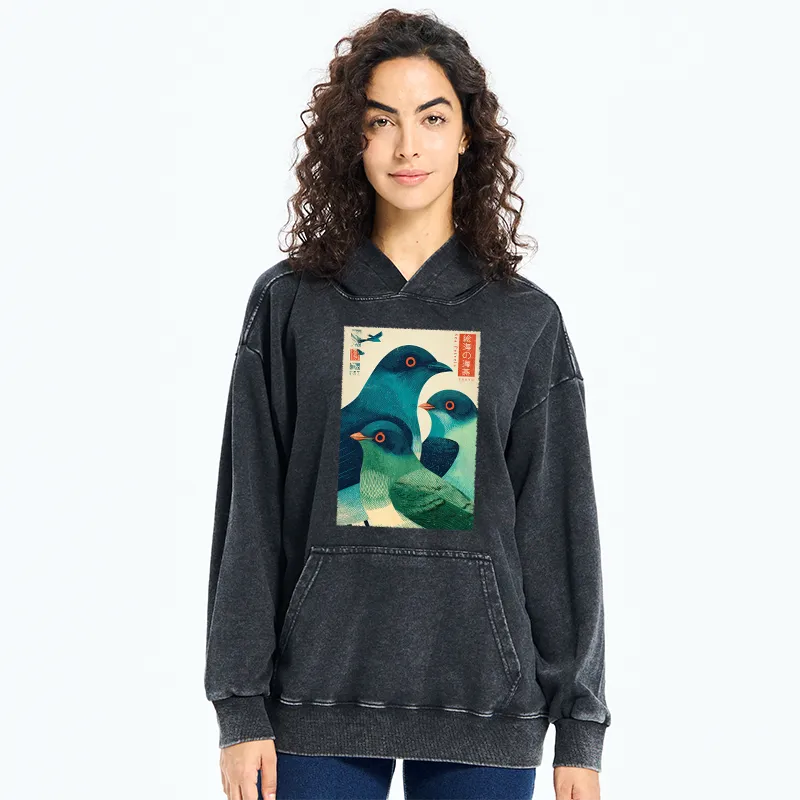 Tokyo-Tiger Petrels Of The Painted Sea Washed Hoodie