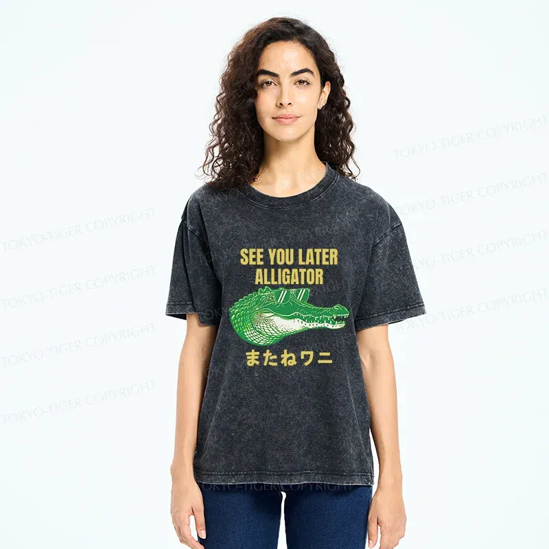 Tokyo-Tiger See you soon Crocodile Washed T-Shirt