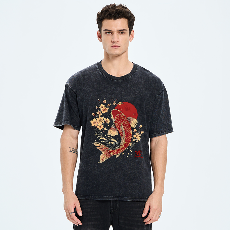 Tokyo-Tiger Luck of the Koi Washed T-Shirt