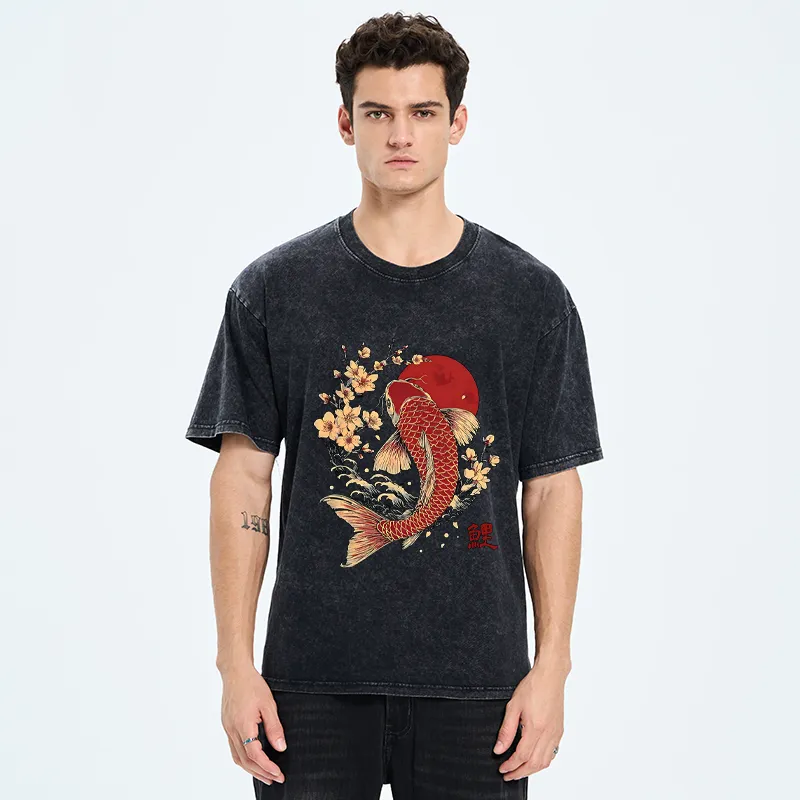 Tokyo-Tiger Luck of the Koi Washed T-Shirt