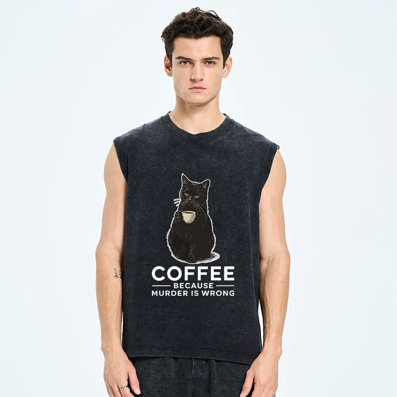 Tokyo-Tiger Can't Commit Murder So I'll Drink Coffee Washed Tank