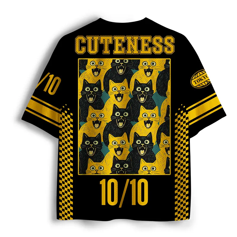 Tokyo-Tiger Yellow Cat And Black Cat Mesh Jersey