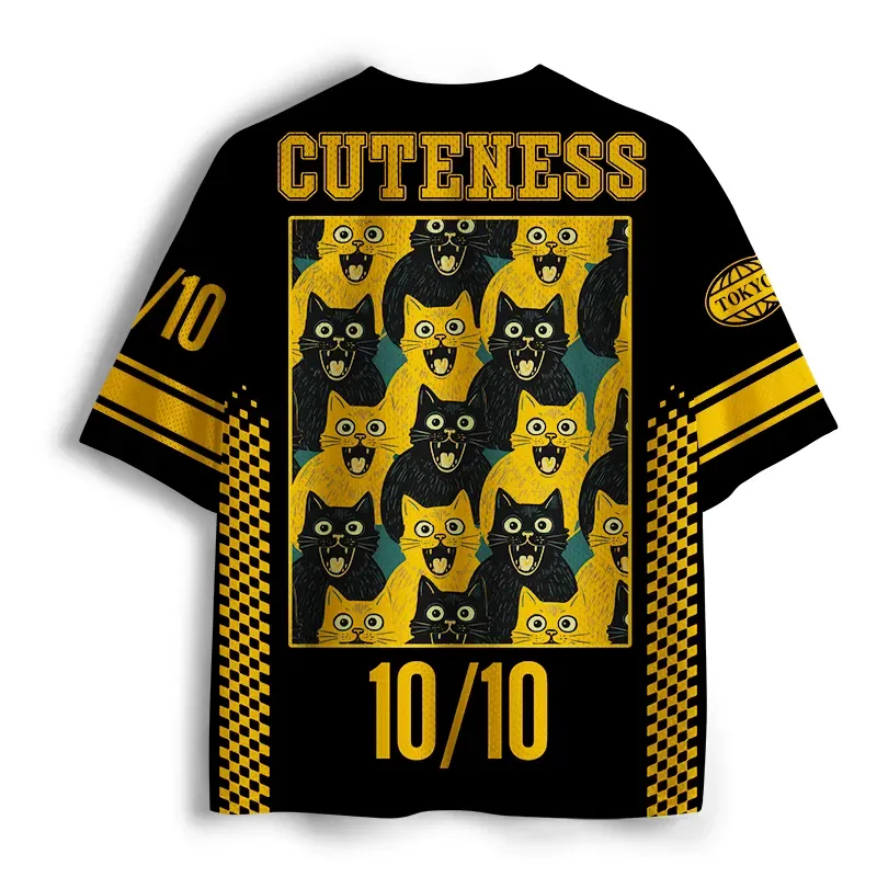 Tokyo-Tiger Yellow Cat And Black Cat Mesh Jersey