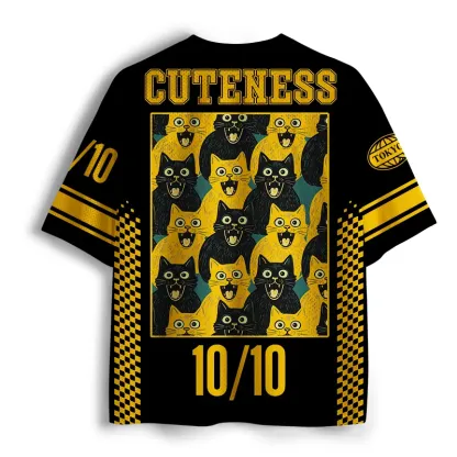 Tokyo-Tiger Yellow Cat And Black Cat Mesh Jersey