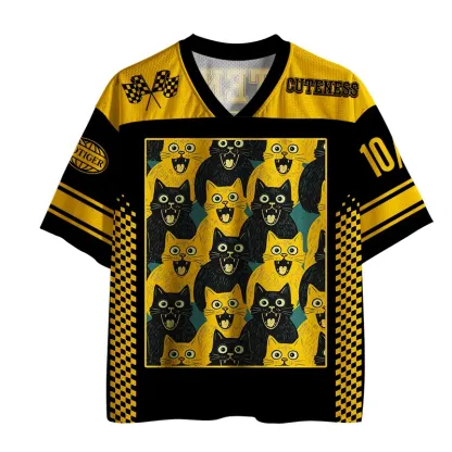 Tokyo-Tiger Yellow Cat And Black Cat Mesh Jersey