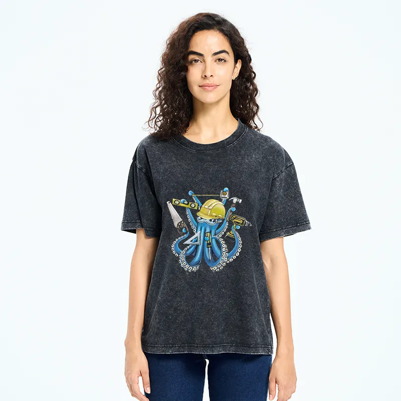 Tokyo-Tiger Architect Octopus Washed T-Shirt