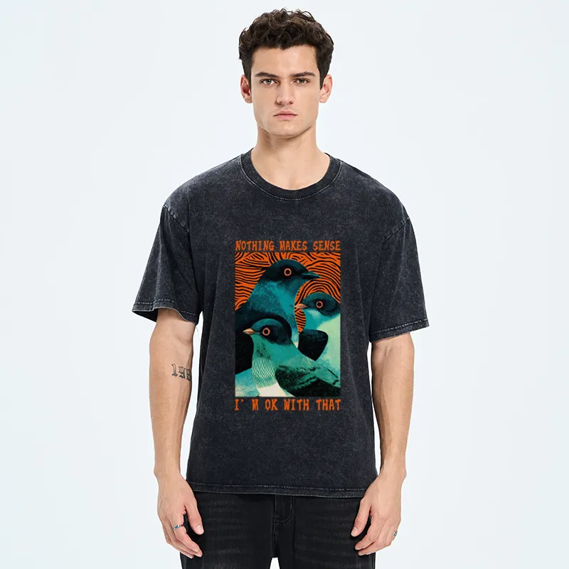 Tokyo-Tiger Nothing Makes Sense Washed T-Shirt