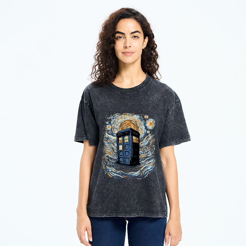 Tokyo-Tiger Mysterious Telephone Booth Washed T-Shirt