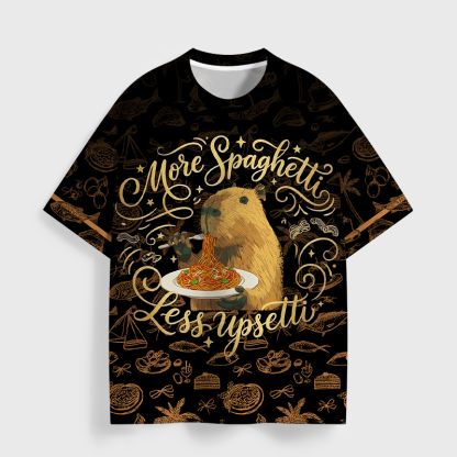 Tokyo-Tiger Less Stress, More Spaghetti All-Over Print T-Shirt