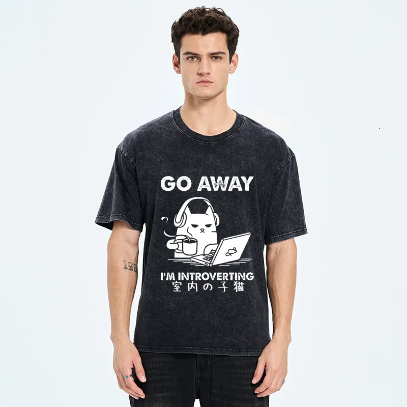 Tokyo-Tiger Introverted Kitten Washed T-Shirt