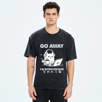 Tokyo-Tiger Introverted Kitten Washed T-Shirt