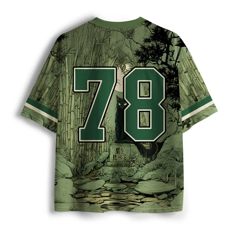 Tokyo-Tiger Cat Under The Moon Mesh Jersey