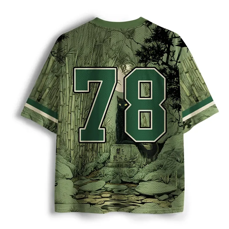 Tokyo-Tiger Cat Under The Moon Mesh Jersey