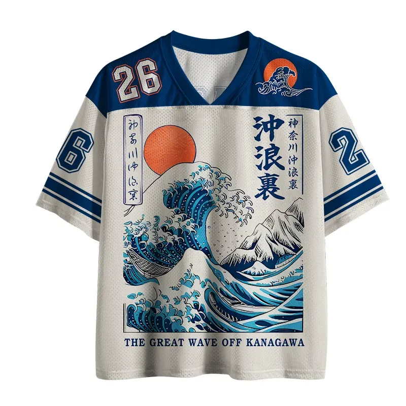 Tokyo-Tiger Ukiyo-e Ocean Waves Japan Mesh Jersey