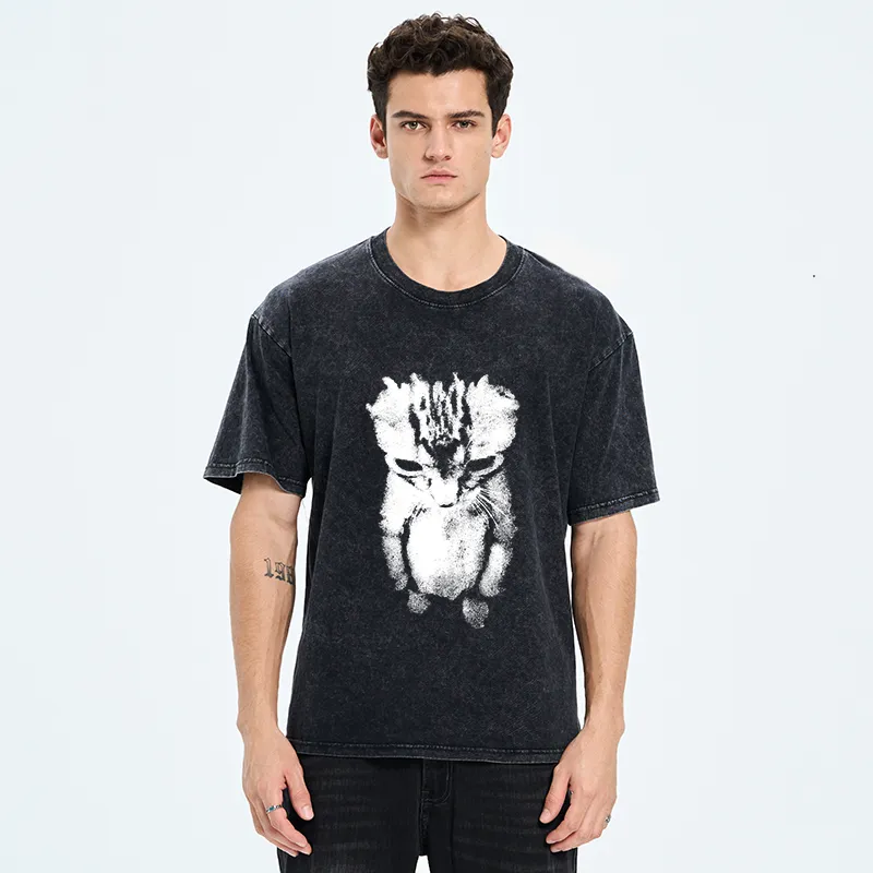 Tokyo-Tiger Sad Kitten Meme Washed T-Shirt