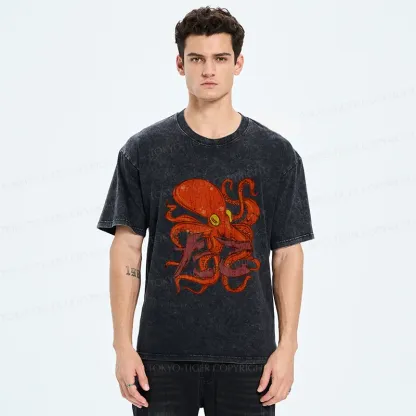 Tokyo-Tiger Vintage Octopus Washed T-Shirt