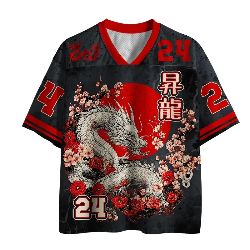 Tokyo-Tiger Japanese Dragon Sakura Mesh Jersey