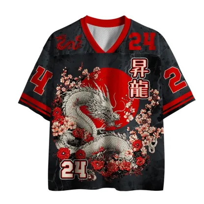 Tokyo-Tiger Japanese Dragon Sakura Mesh Jersey