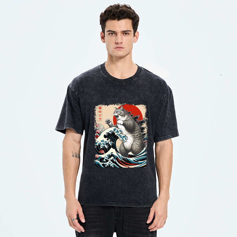 Tokyo-Tiger Fat Catzilla Washed T-Shirt