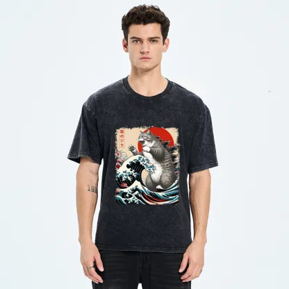 Tokyo-Tiger Fat Catzilla Washed T-Shirt