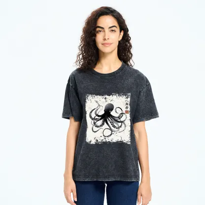 Tokyo-Tiger Octopus: Dance of the Deep Washed T-Shirt