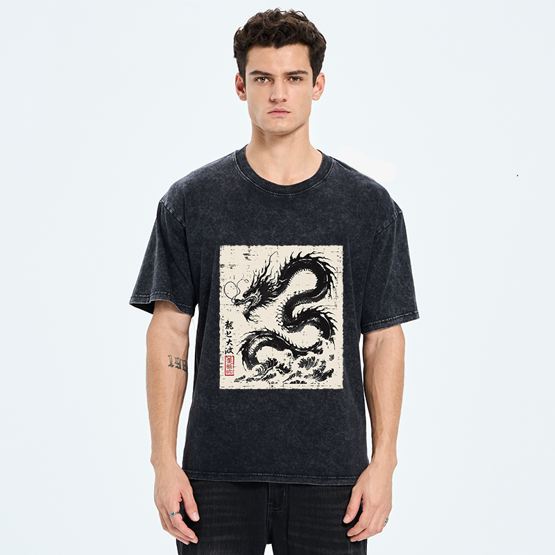 Tokyo-Tiger Black Dragon Washed T-Shirt