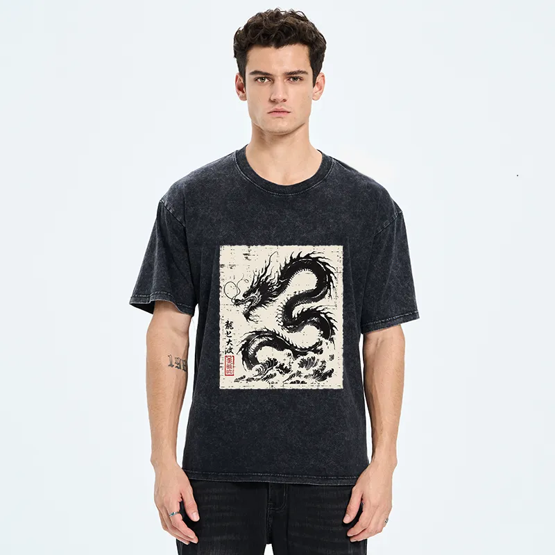 Tokyo-Tiger Black Dragon Washed T-Shirt