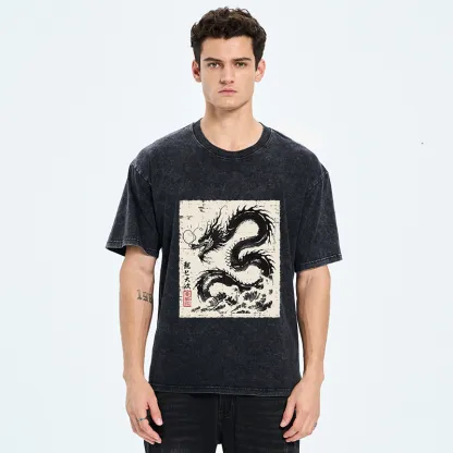 Tokyo-Tiger Black Dragon Washed T-Shirt