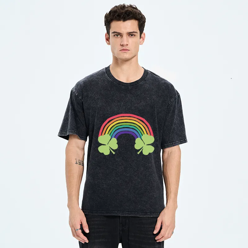 Tokyo-Tiger Rainbow St. Patrick's Day Washed T-Shirt