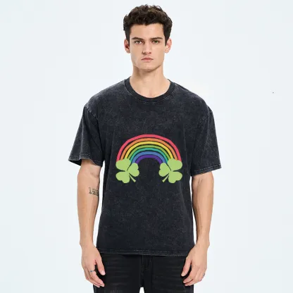 Tokyo-Tiger Rainbow St. Patrick's Day Washed T-Shirt