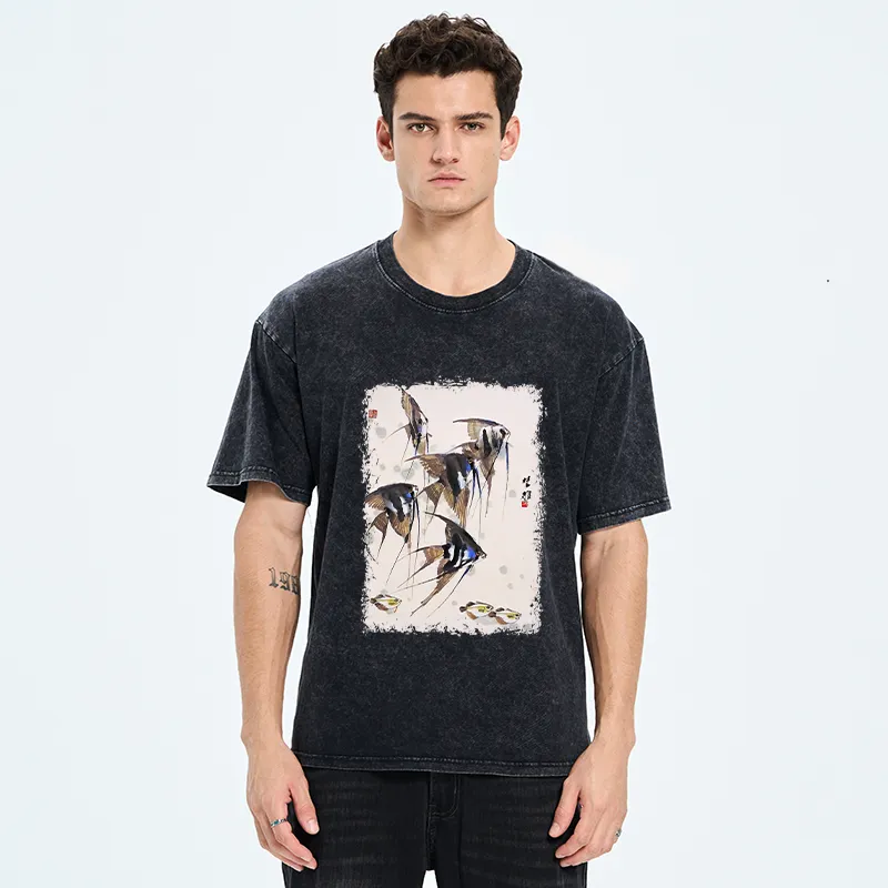 Tokyo-Tiger Tropical Fish Washed T-Shirt